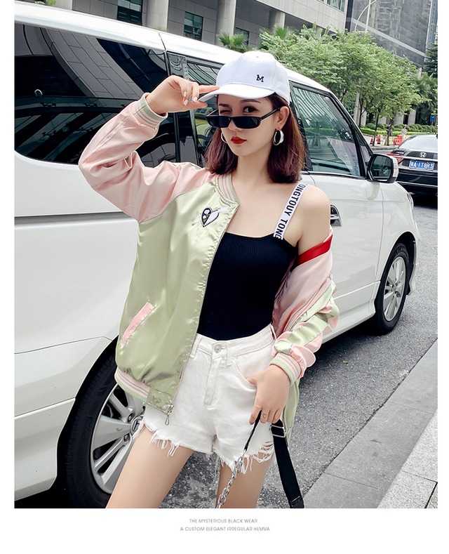 お取り寄せ商品 スカジャン リバーシブル アウター レディース ジャケット 刺繍 原宿 ストリート サブカルチャー ハート ゆめかわいい Candy Melts