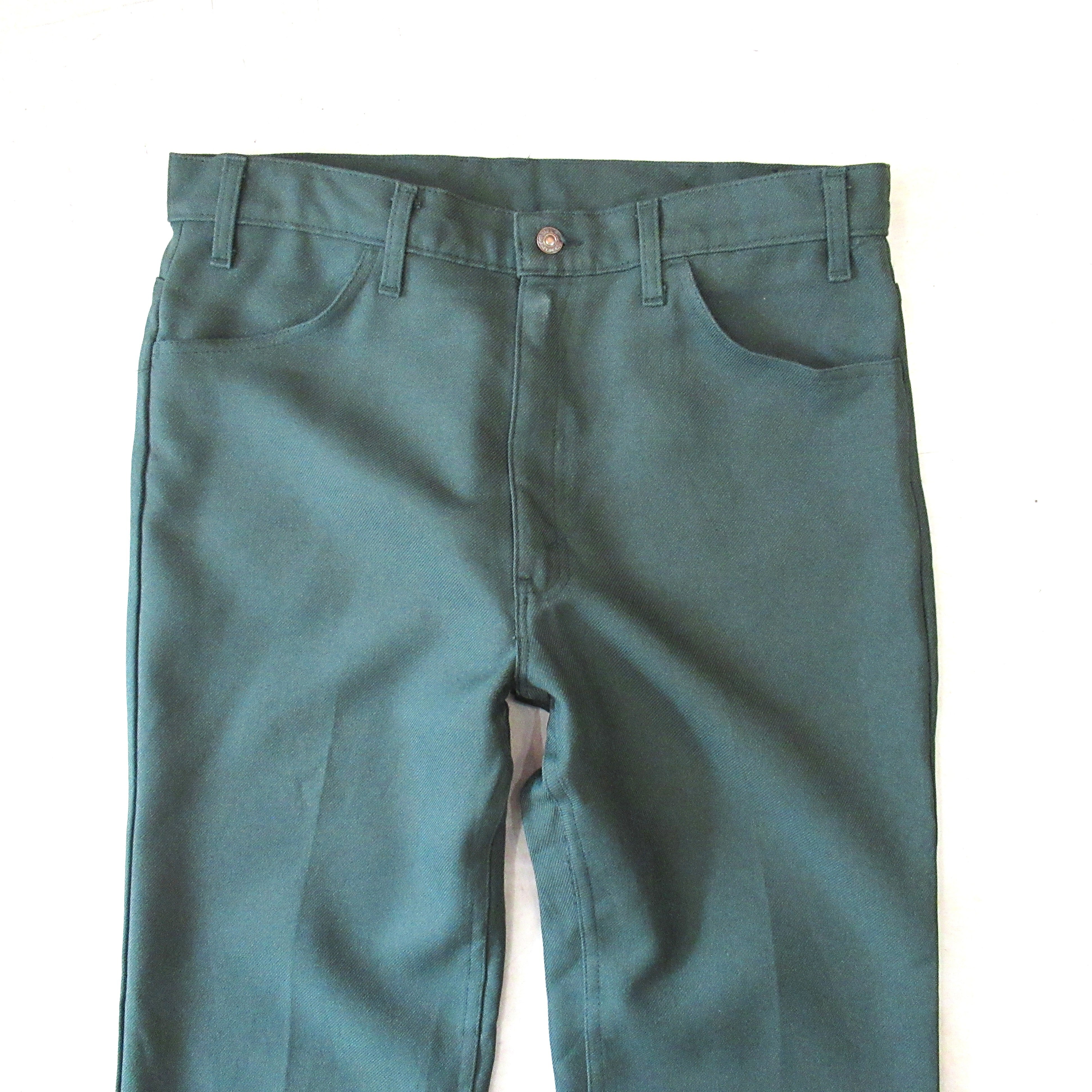 Levi's 517 ダークグリーン スタプレ W33 L30 usa製　90s デッドストック☆90s USA製 Levi'sリーバイス 517 ポリエステルパンツ