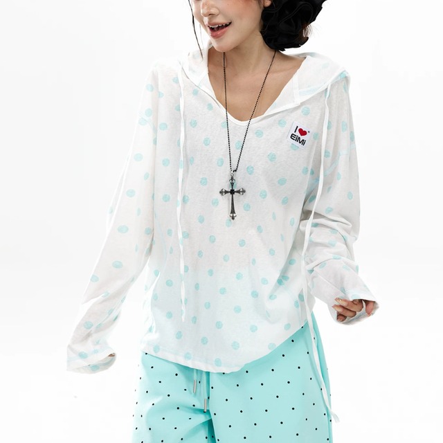 dot sheer hoodie　ドットシアーフーディー　J2123