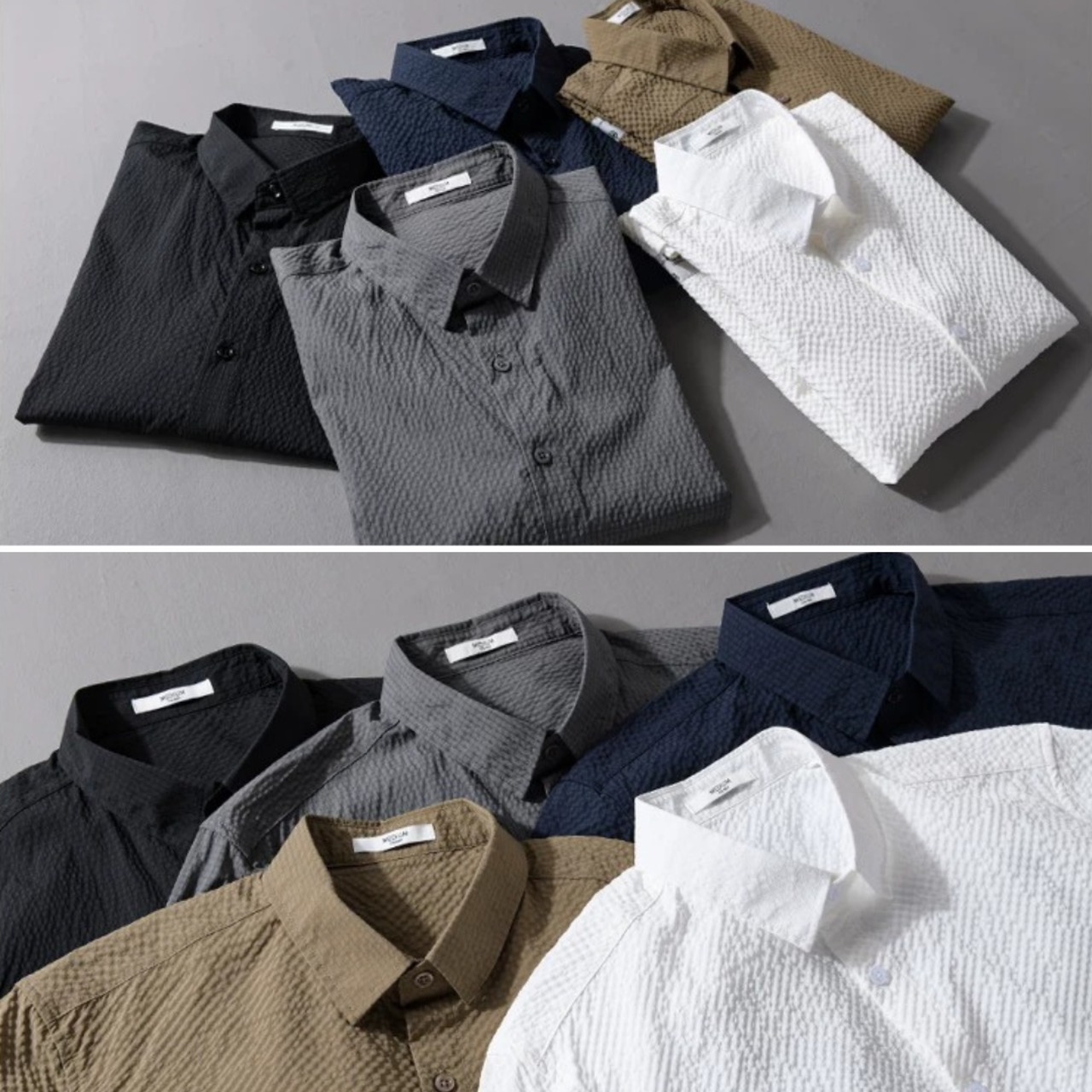 【M-3XL】Light Textured Long Sleeve Shirt / ライト テクスチャー 長袖 シャツ