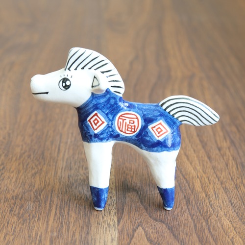 山口祥治　干支フィギュア 午（ウマ）「ウマジャロウ UJ-87」 工房：喜鶴製陶（有田焼）