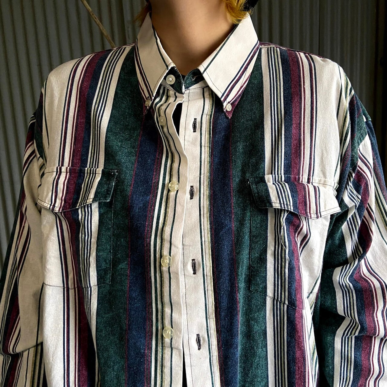 80s USA製 Levi's マルチ BDシャツ 長袖シャツ 柄