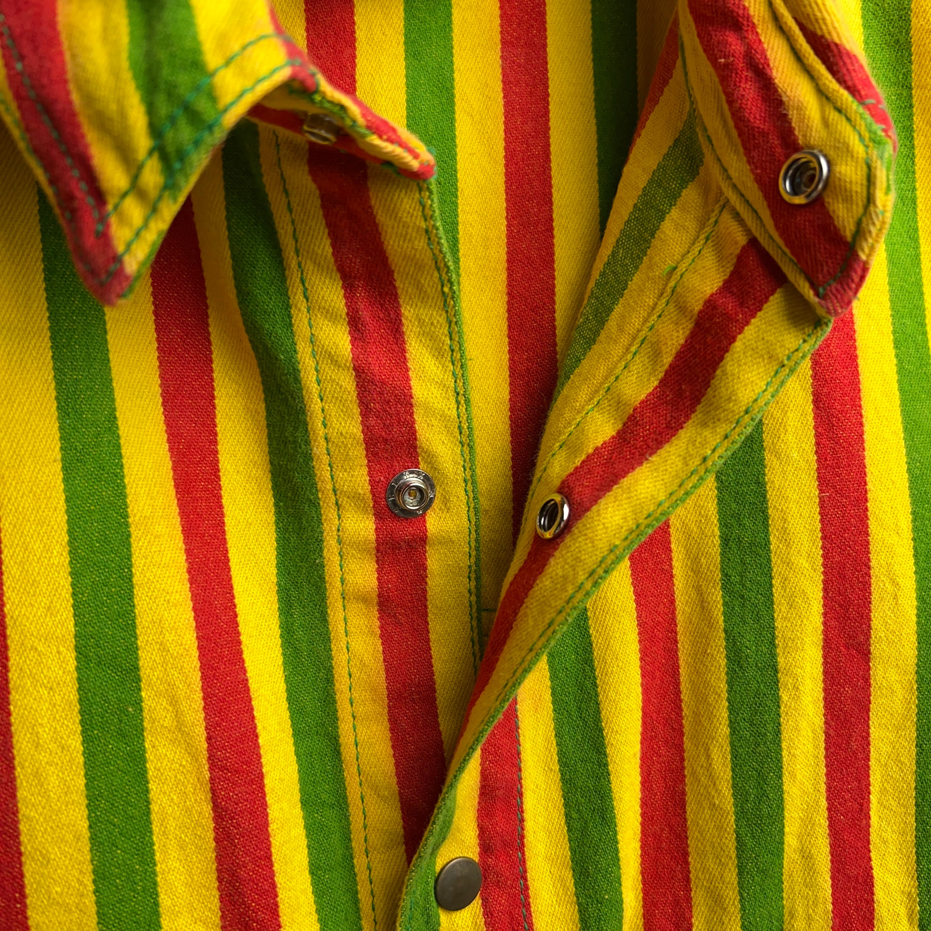 90's~ “CROSS COLOURS” Multi Stripe Denim Vest クロスカラーズ ベスト ストリート古着  90年代【0908A100】