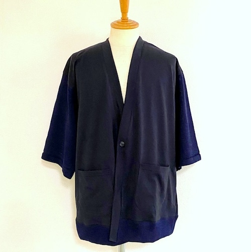 Switching Knit Cardigan　Navy