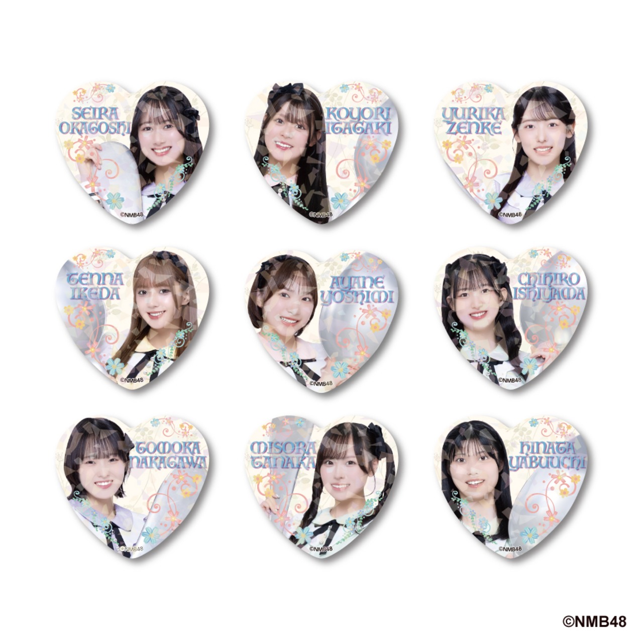NMB48 × good spoon   ハート型キラキラ缶バッジ