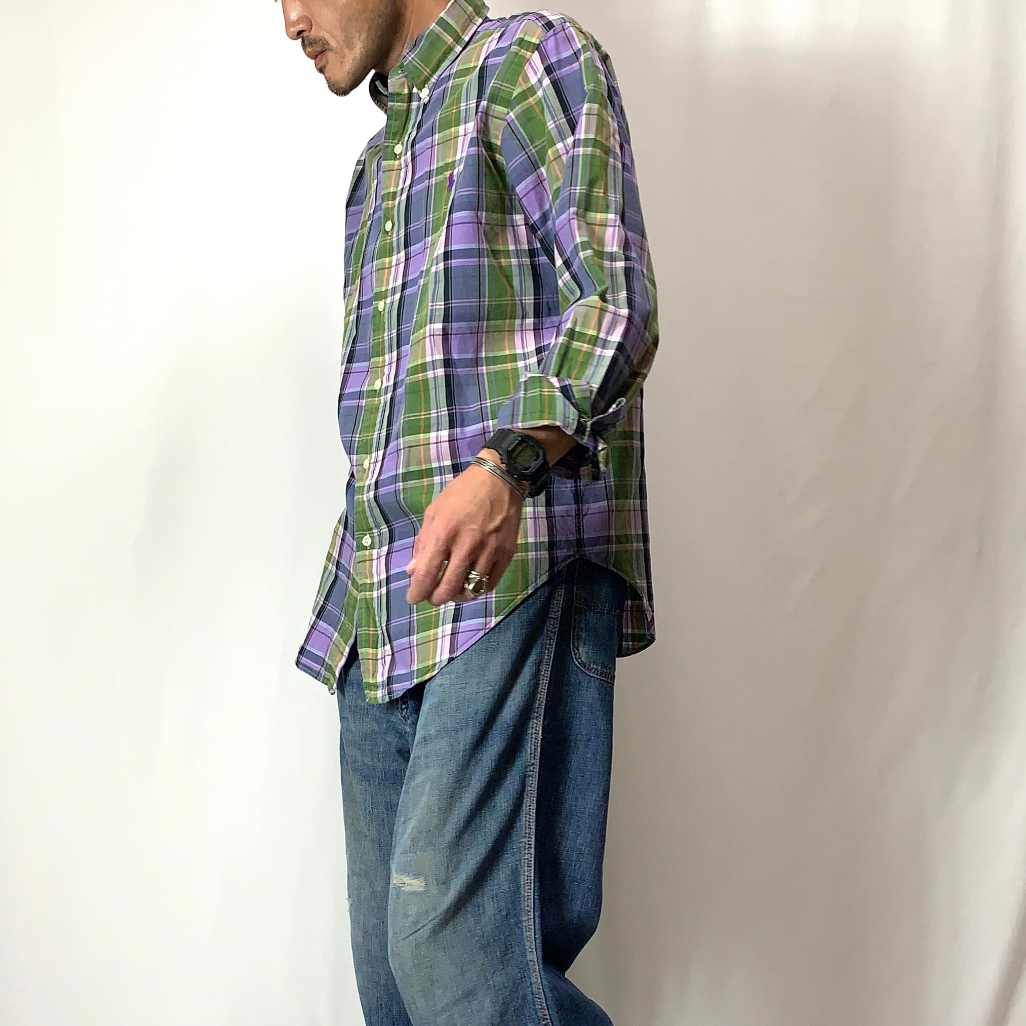 vintage old 90s Ralph Lauren Check B.D Shirt CLASSIC FIT ラルフ