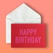 バースデーカード／ HAPPY BIRTHDAY／Red×Pink