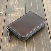 HORWEEN シェルコードバン ミドルウォレット バーガンディ