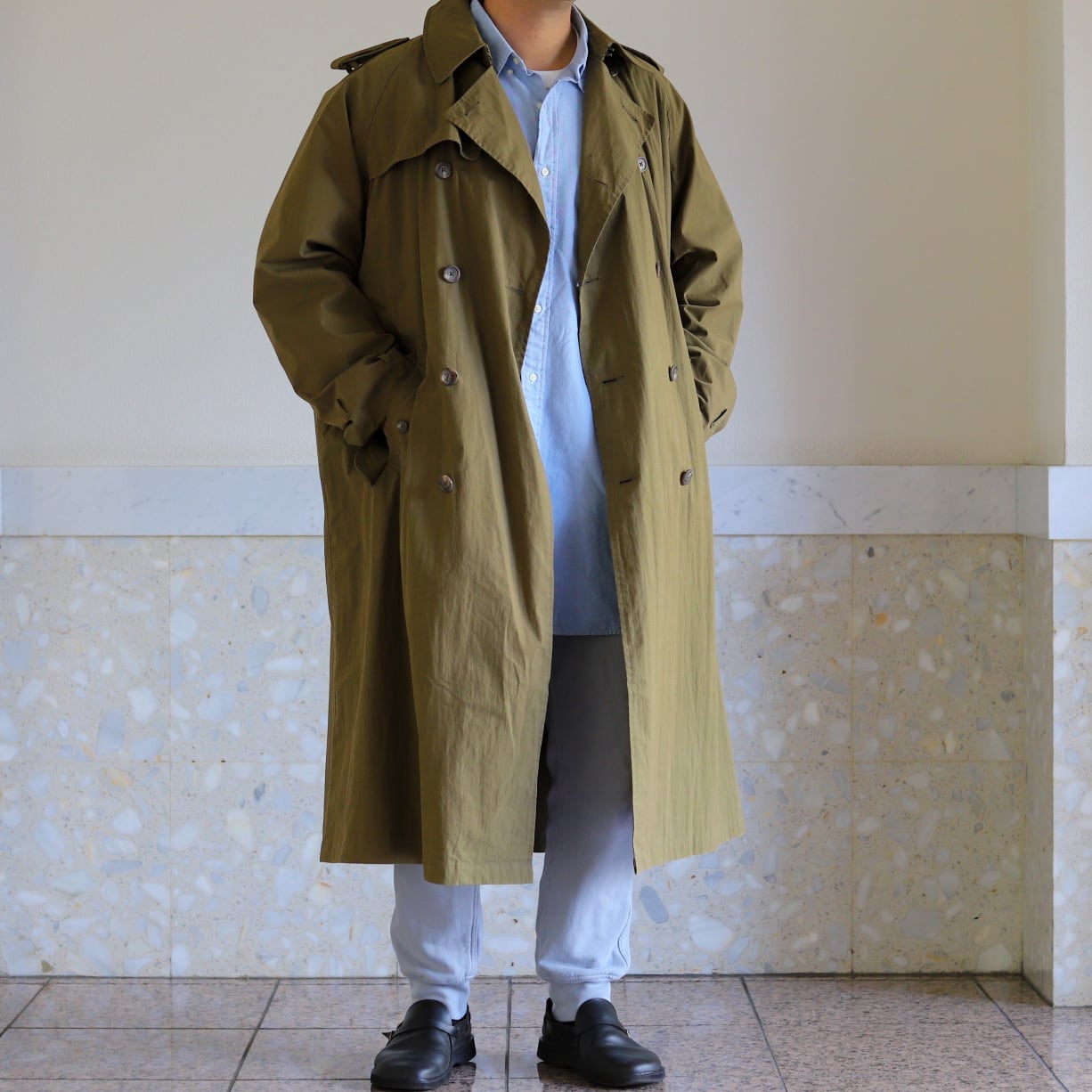 極美品】Ralph Lauren Single Raglan sleeves trench coat ／ラルフ