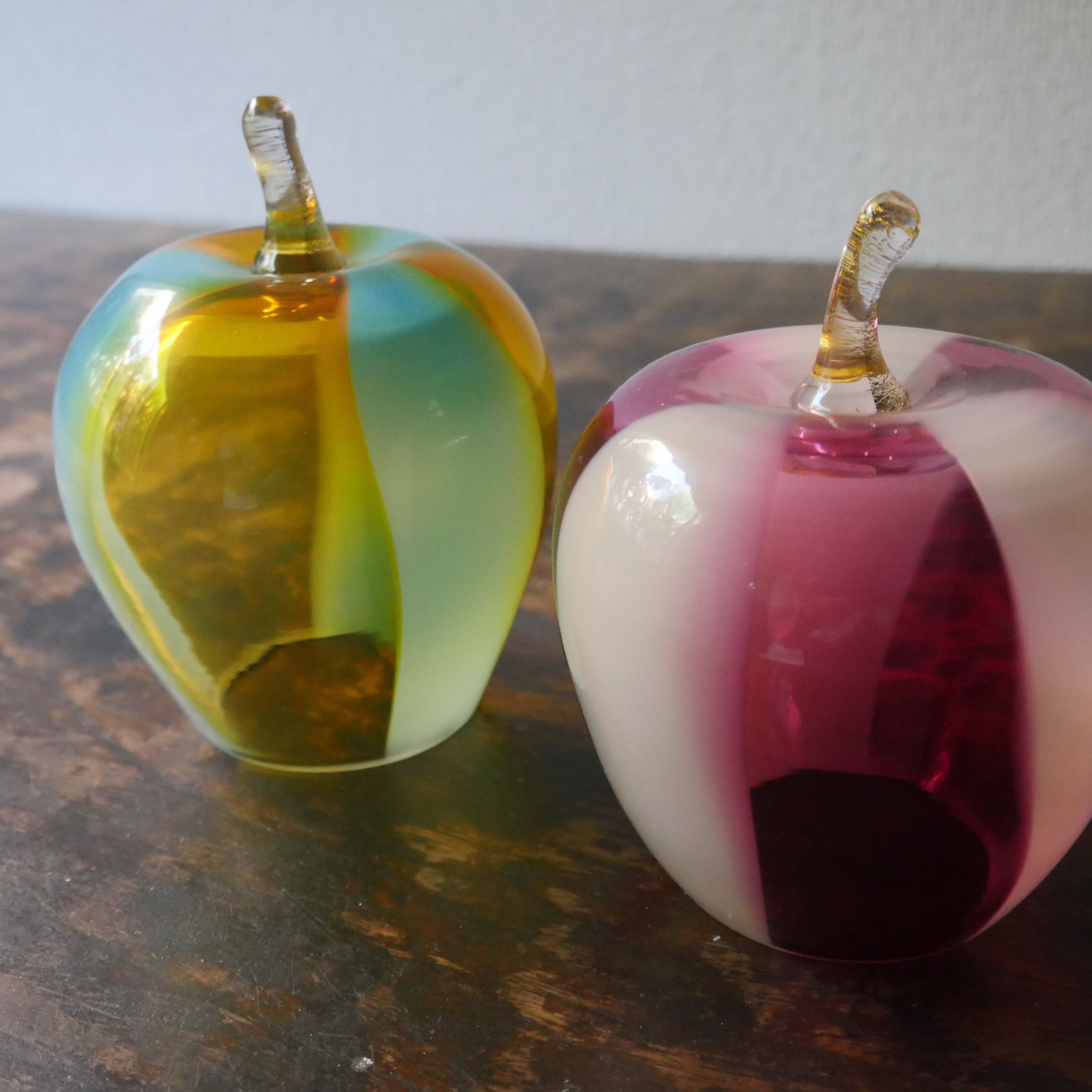 25秋】キャンドルホルダー (高さ 11cm)りんご グリーンイエロー