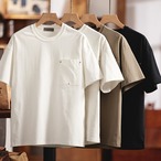 Crew Neck Short Sleeve T-Shirt with Patch Pocket ◇4color H0365