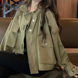 【送料無料】ジャケット ブルゾン アウター ビッグシルエット ゆったり ボーイッシュ 大人可愛い カジュアル シンプル ベーシック おしゃれ 防寒 暖かい お出かけ デート 普段使い デイリー 着回し OT-471IU