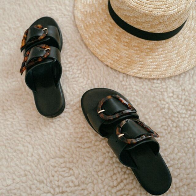 サンダル レディース シューズ 靴 べっ甲 カジュアル おしゃれ かっこいい シンプル 22.5cm/23cm/23.5cm/24cm/24.5cm/25cm
