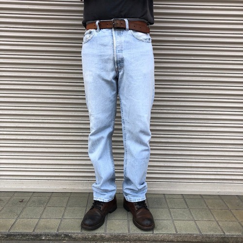 USA製 90s Levi's 501 ヴィンテージ アメリカ デニム パンツ 米国 リーバイス ストレート 80sヒゲ ジーンズ インディゴ W33 L30 82cm M
