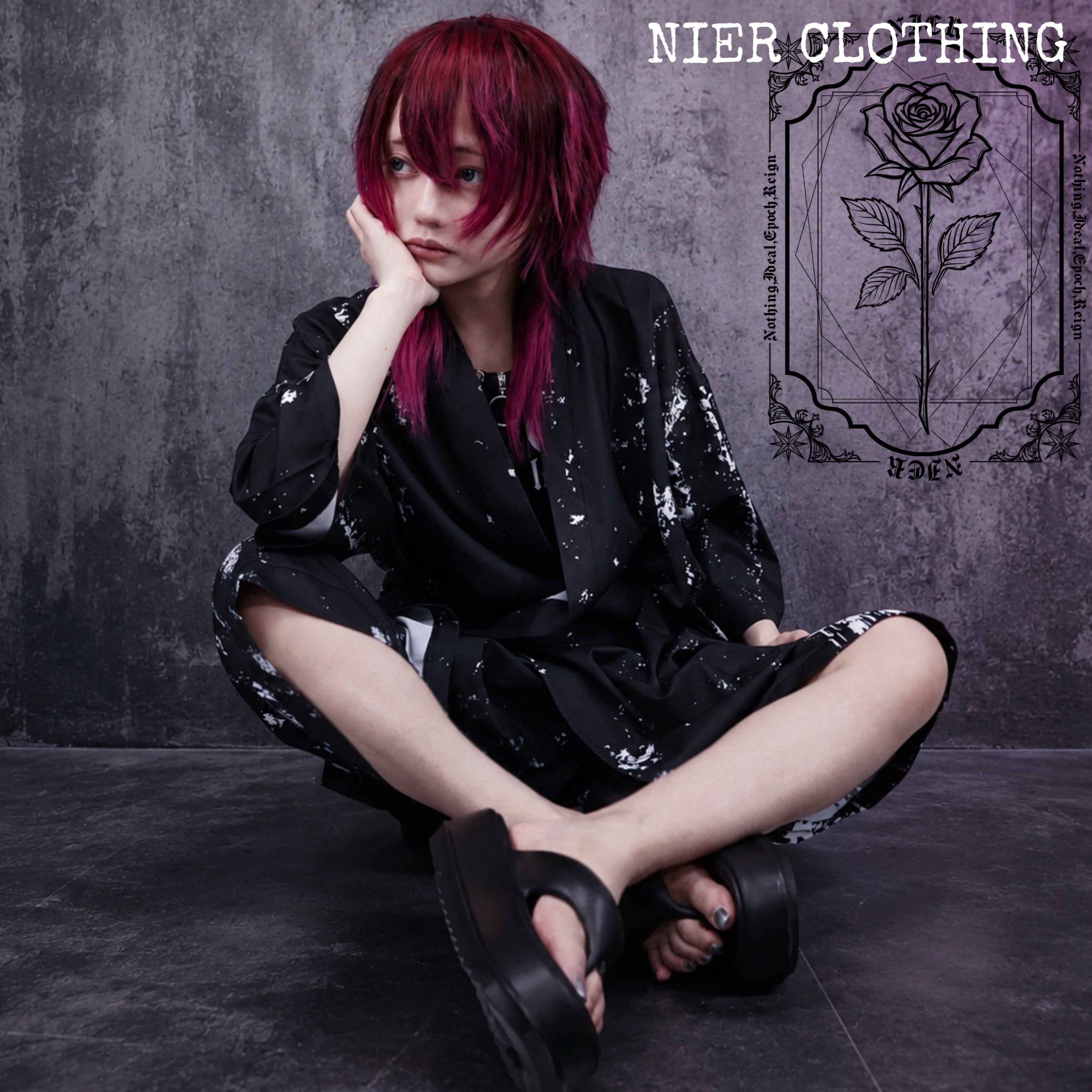 TWO-TONE甚平セットアップ【和柄薔薇】 | NIER CLOTHING