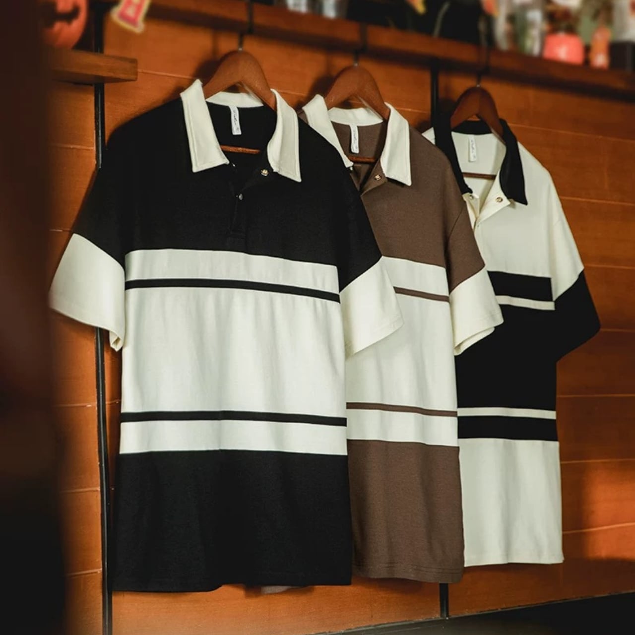 ボーダー柄 ショートスリーブ ポロシャツ 00518