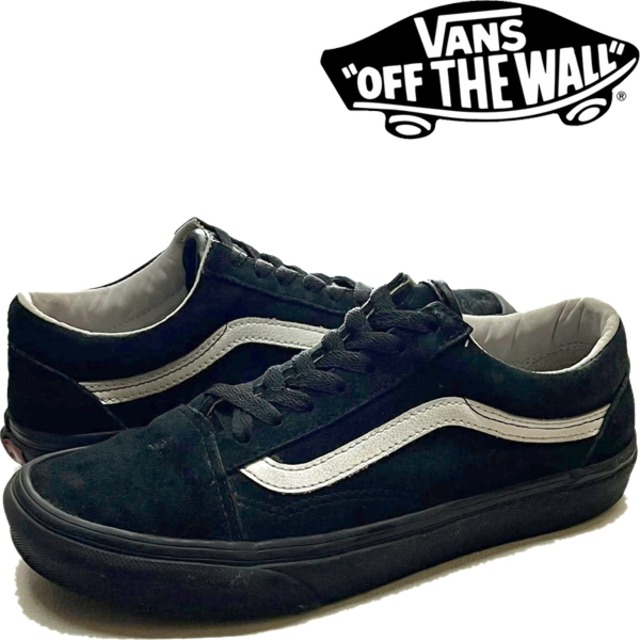 1点物◇バンズVansオールドスクール黒白スエードレザースニーカー古着 