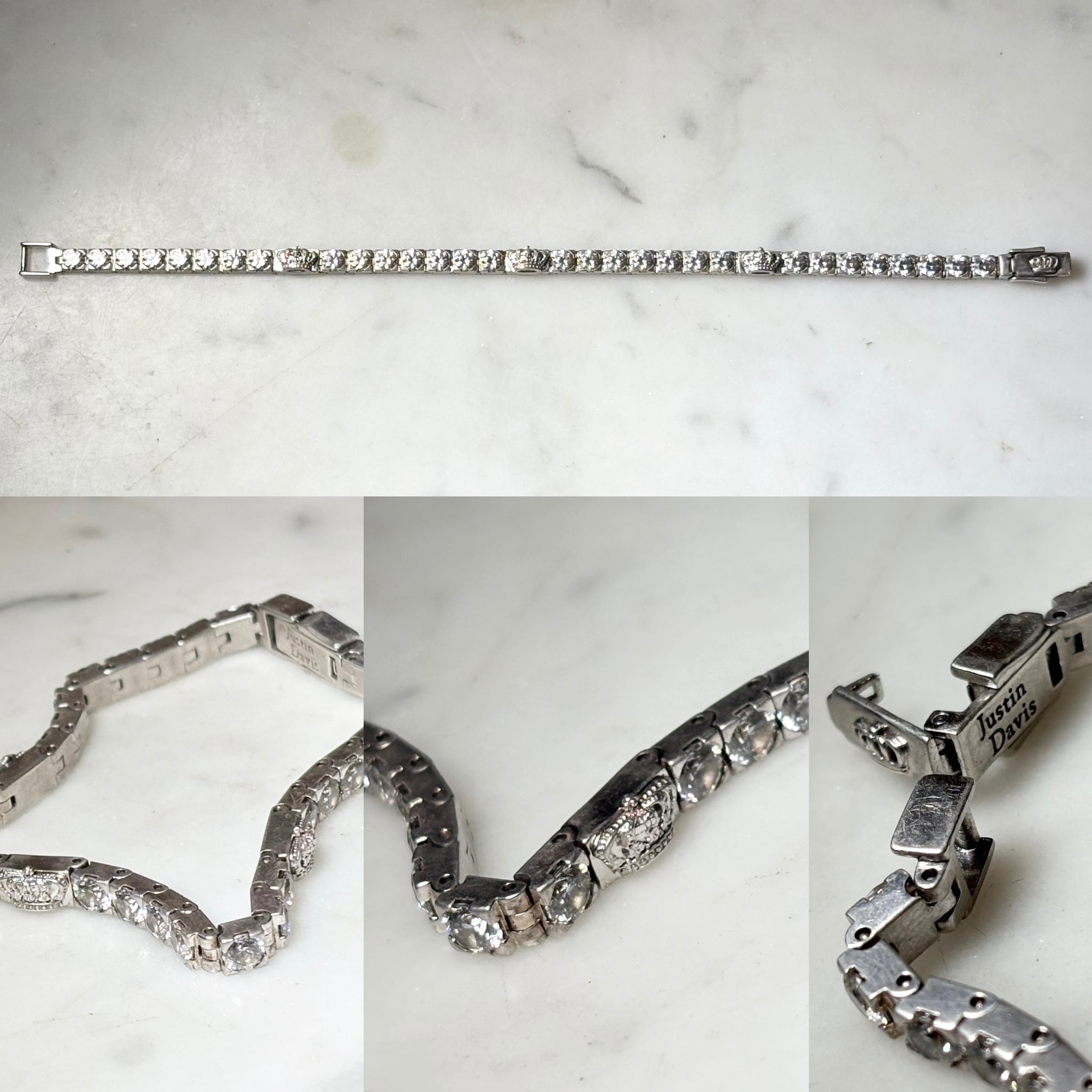 JUSTIN DAVIS silver tennis bracelet | NOIR ONLINE