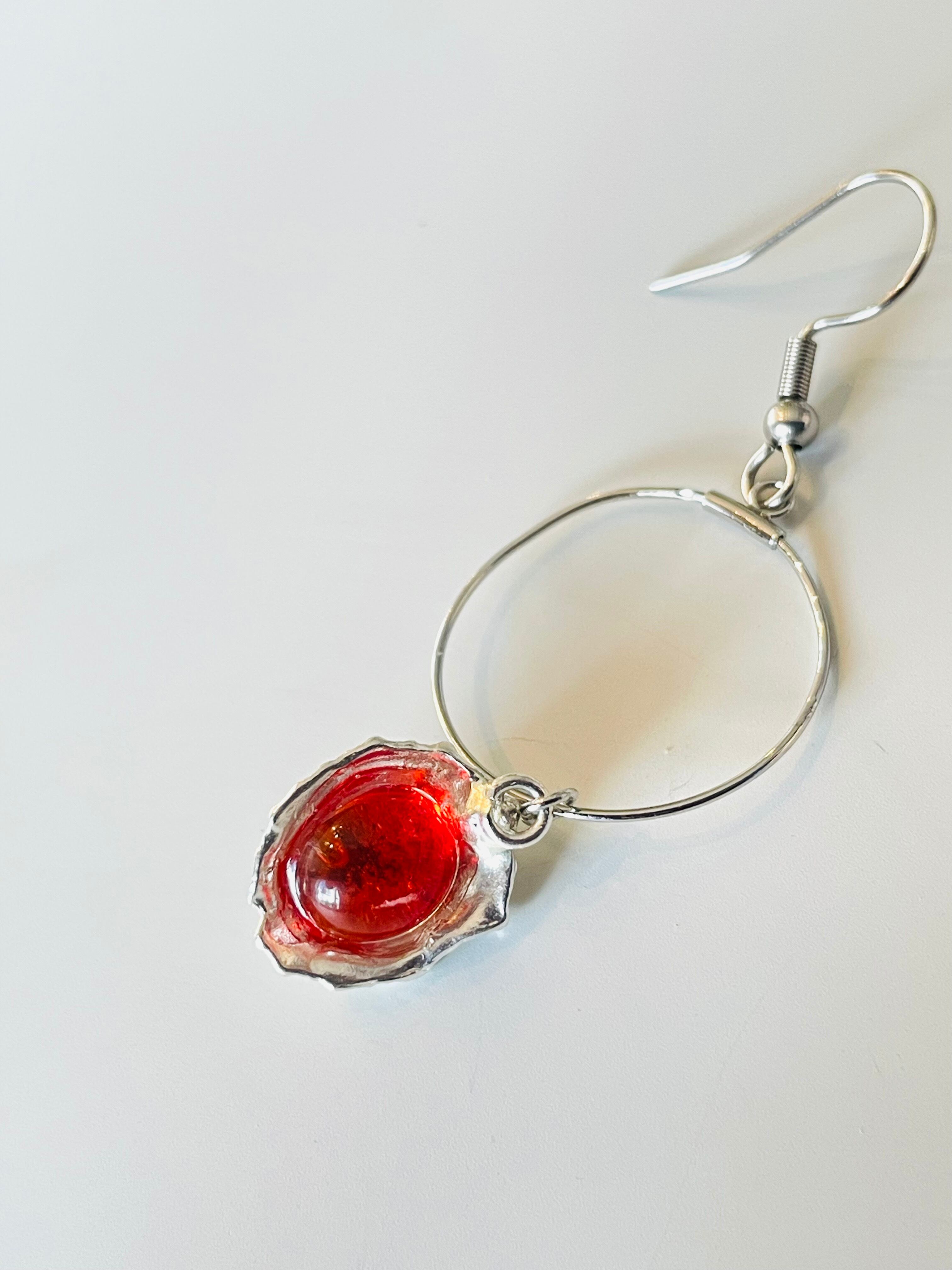 琉球ガラス(ディーグ ) 「ウミノカサナリ」シングルピアス