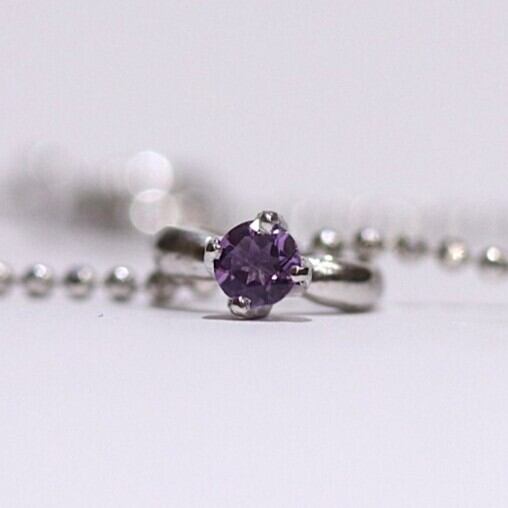 ベビーリングネックレス 2月誕生石 アメジスト