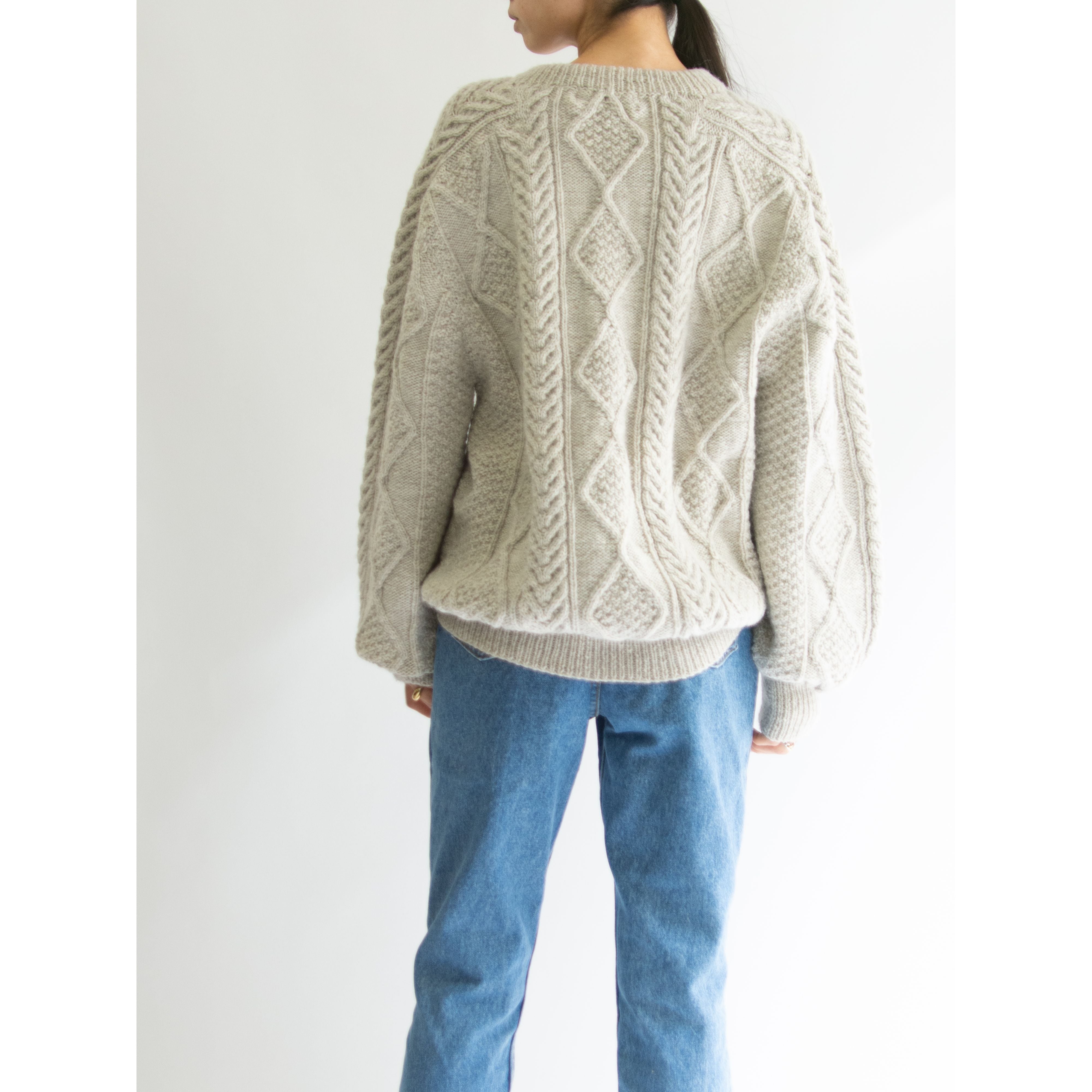 【KOTUKU Dead Stock】Hand Knitted in New Zealand Pullover Sweater（デッドストック ニュージーランド製ハンドニットクルーネックセーター）