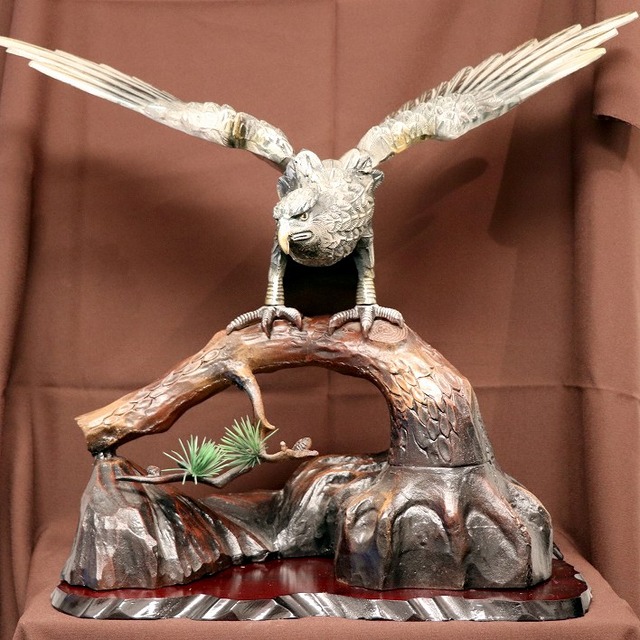 獅子 木彫り 対 柱 12cm 八寸角 シーサー 小さく