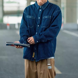 Wide stripe oversized shirt 1172