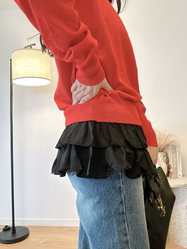 【予約販売】cotton frill camisole (BLACK)