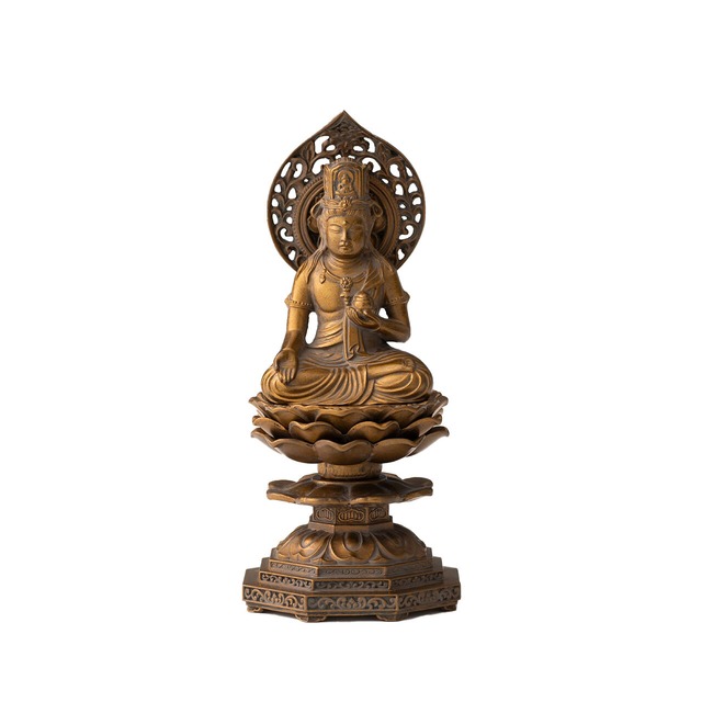 《丑年・寅年お守り本尊》虚空蔵菩薩（15cm／古美金）｜銀雅堂【仏師：牧田秀雲】