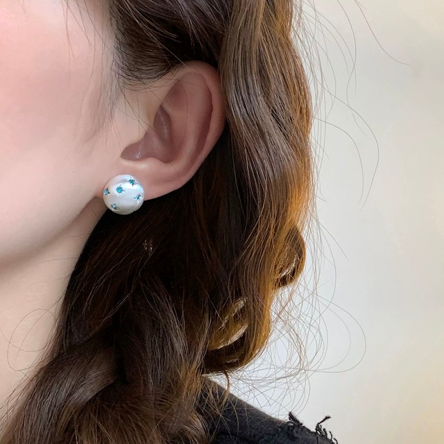 blue stars silver ball pierce K877