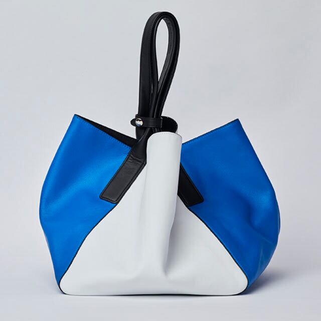 "DIM-SUM" TOTE BAG - WHITE × BLUE