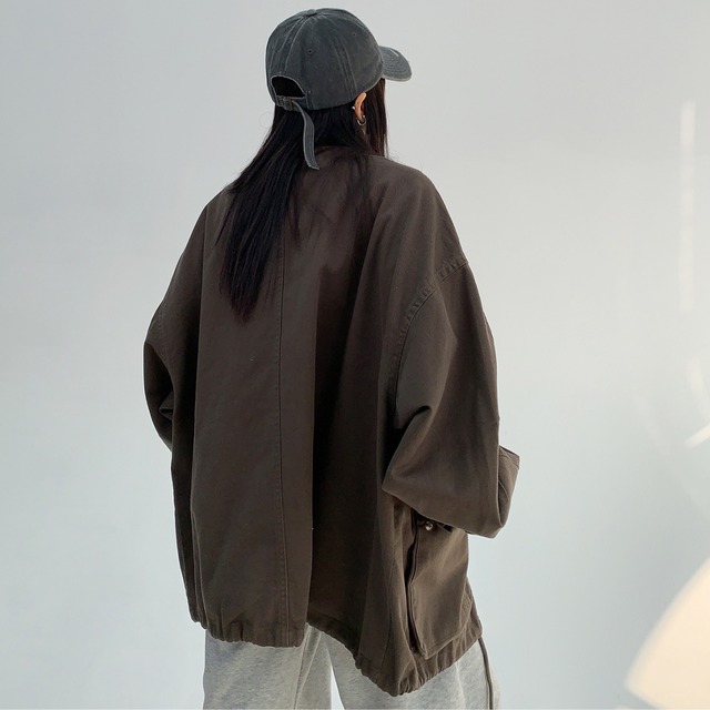 brown denim jacket with patch　ワッペンブラウンデニムジャケット　J0811