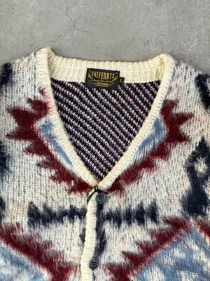 UNIVERD72 / モヘアタッチ起毛カーディガン / カーディガン / ネイティブ柄 / OFF WHITE