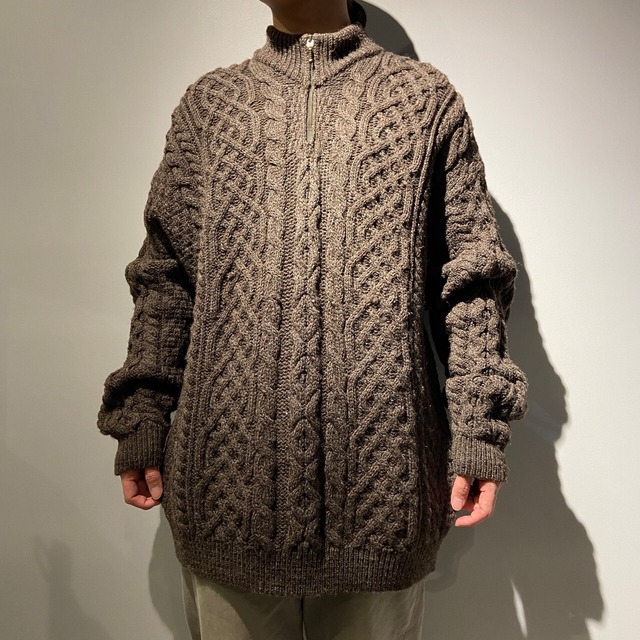 90年代 アイルランド製 ORVIS オービス ハーフジップ ウールニット 