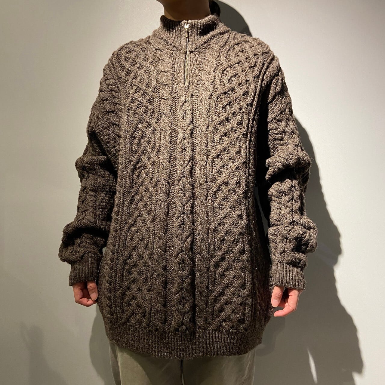 90年代 アイルランド製 ORVIS オービス ハーフジップ ウールニット 