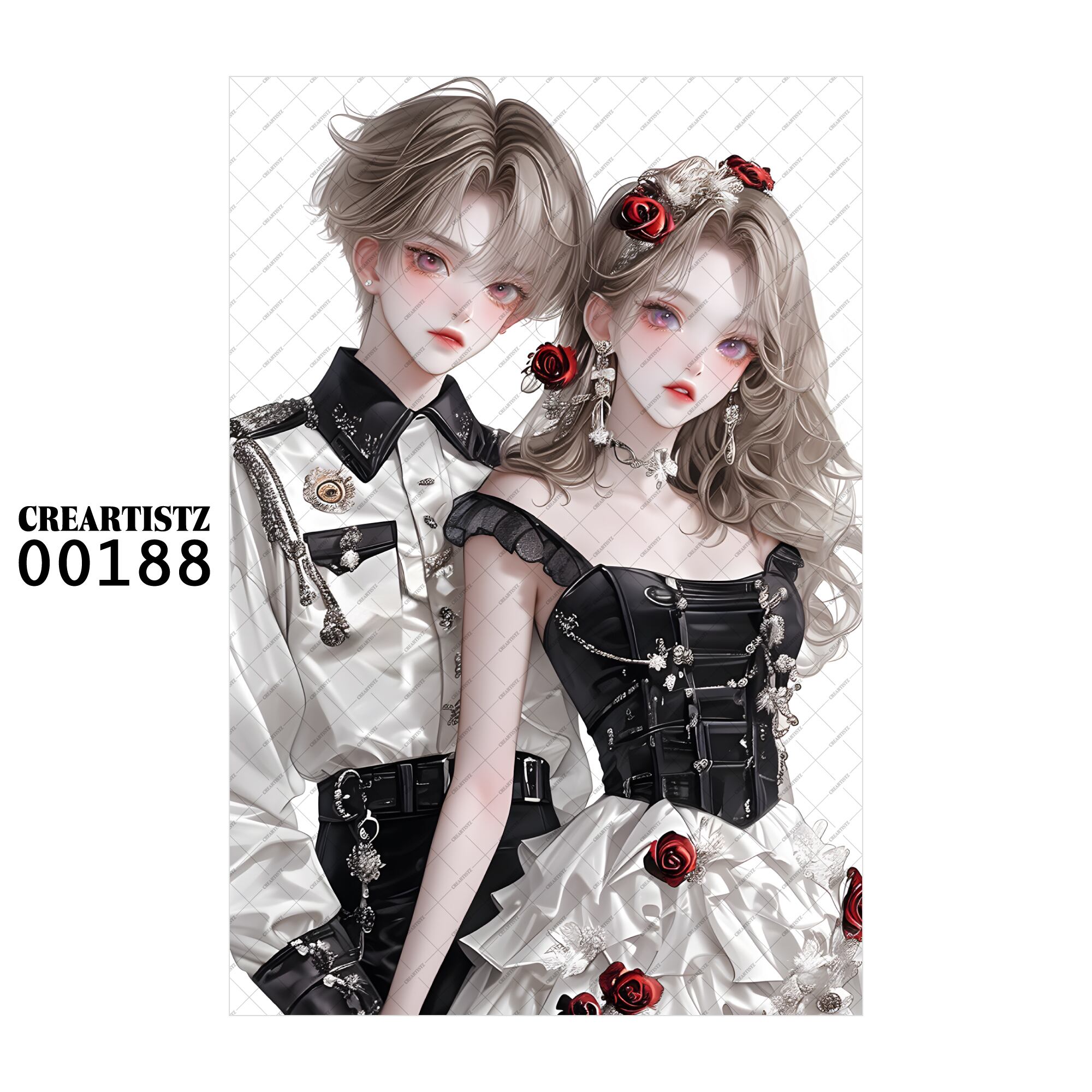 00188 ガール キュート オリジナル ペーパー/ステッカー 4枚セット CREARTISTZ