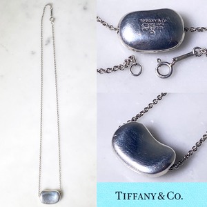TIFFANY heavy gauge silver pendant necklace “beans”