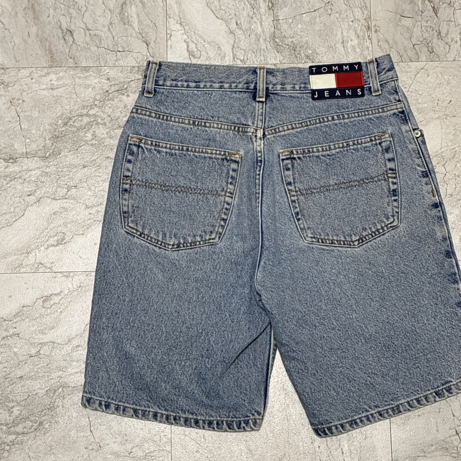 90s KARL KANI USAバギーデニムショーツワイドハーフパンツショート