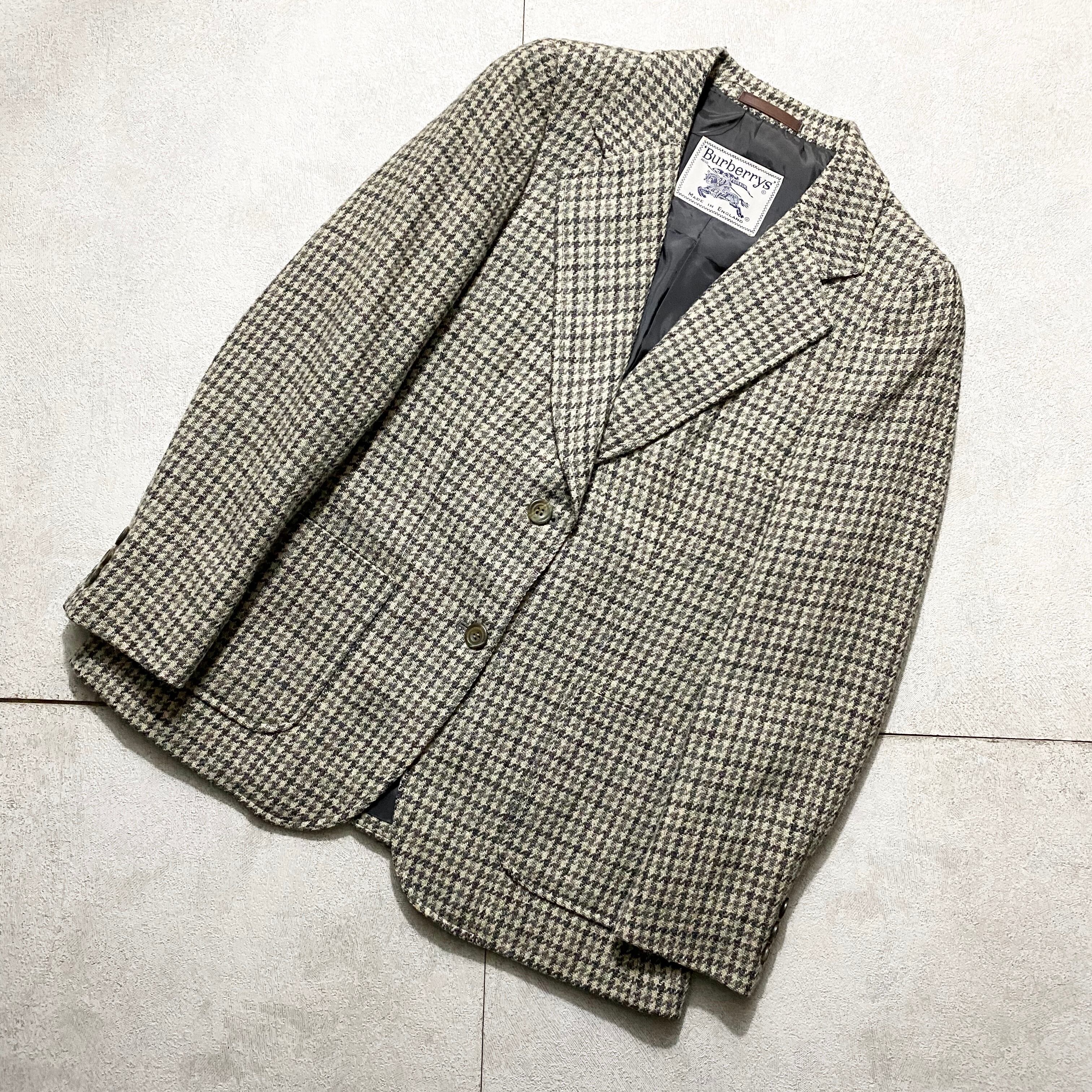 vintage BURBERRYS shetland tweed houndstooth tailored jacket made 
