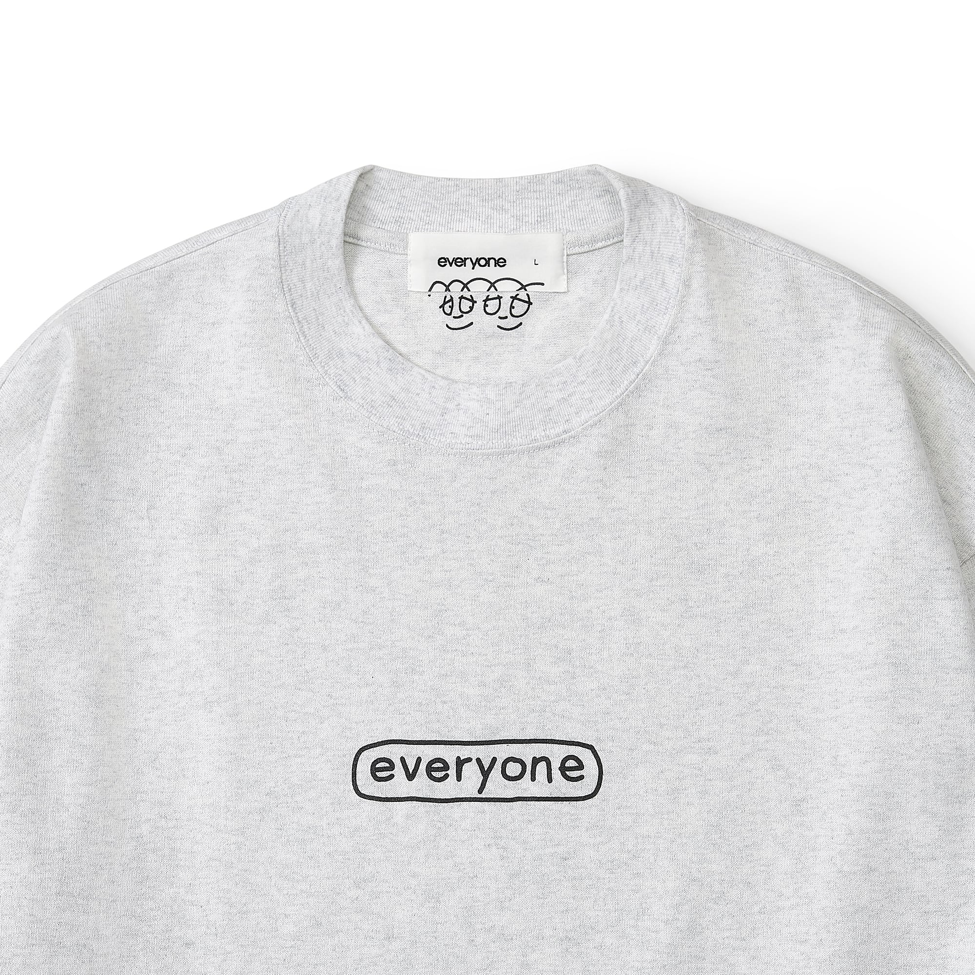 everyone j.30000 sketchy logo long sleeve tee shirt (ASH) | everyone