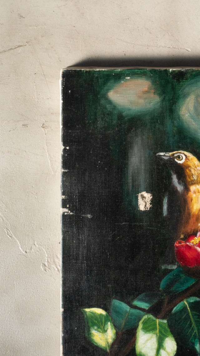 "a canvas with hole" vintage Oil painting