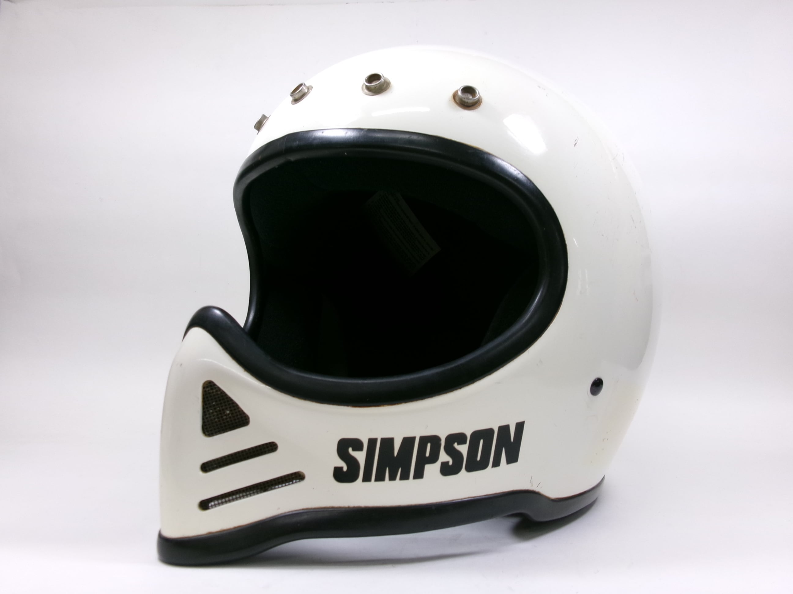 80s SIMPSON M52 フルフェイスヘルメット 7 1/2 目深加工済み L ☆80  