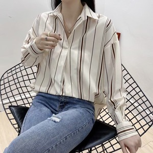 ランダムストライプ　スキッパーシャツ AJ−3346-3917