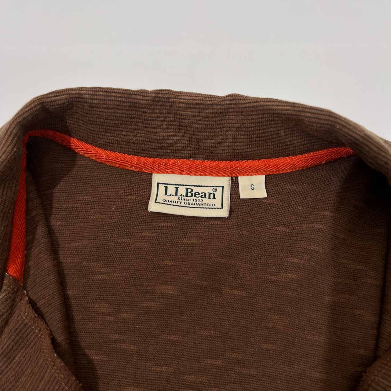 L.L.Bean エルエルビーン 天竺 ボーダー 半袖 シャツ S /ブラウン/メンズ