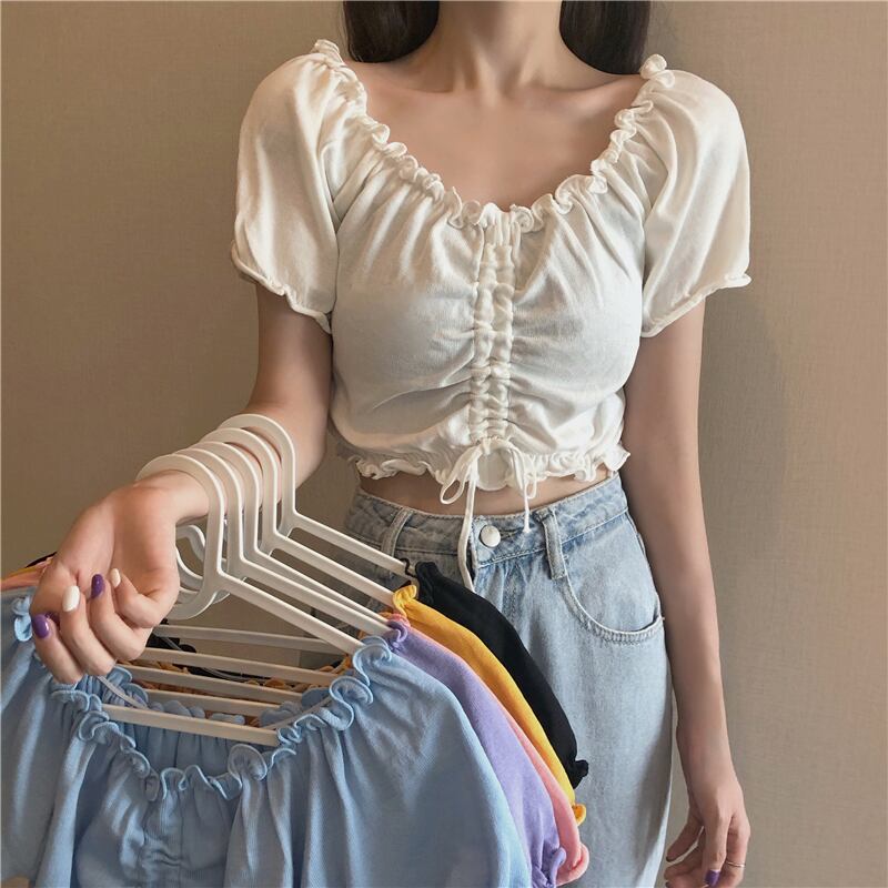 ギャザーショートスプリングオータムTシャツ トップス 春物 秋物 1号婦人59984742317