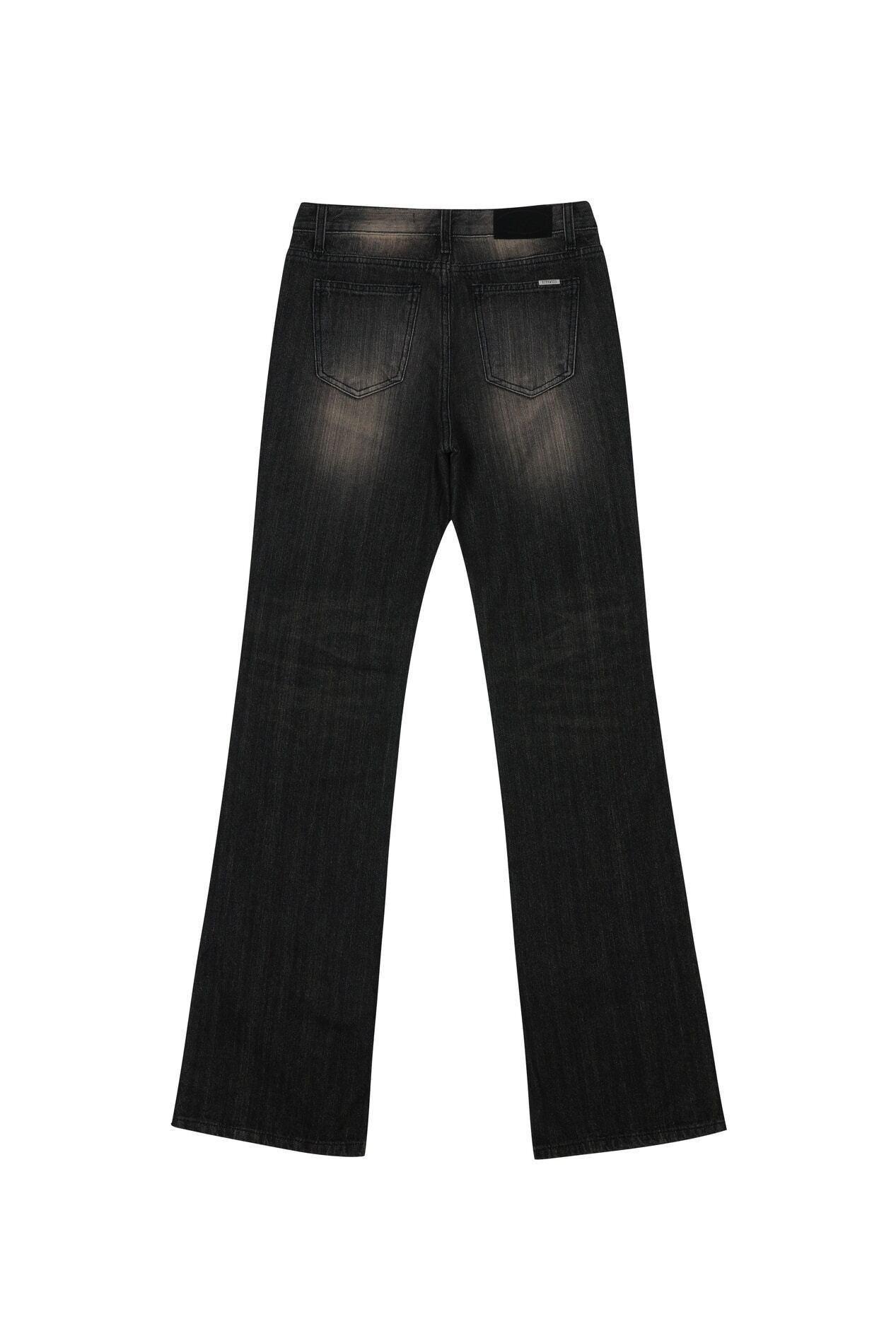 BOHEMIAN SEOUL] CUT LINE BOOTS CUT DENIM PANTS,GRAY 正規品 韓国