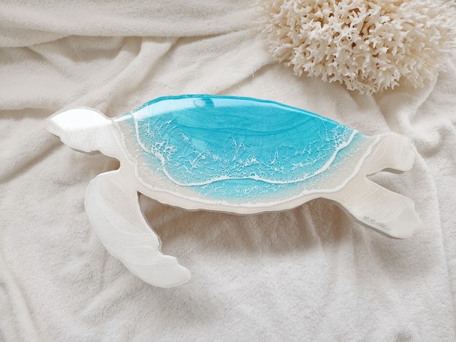 131.オーシャンレジンアート ホヌ型パネル小