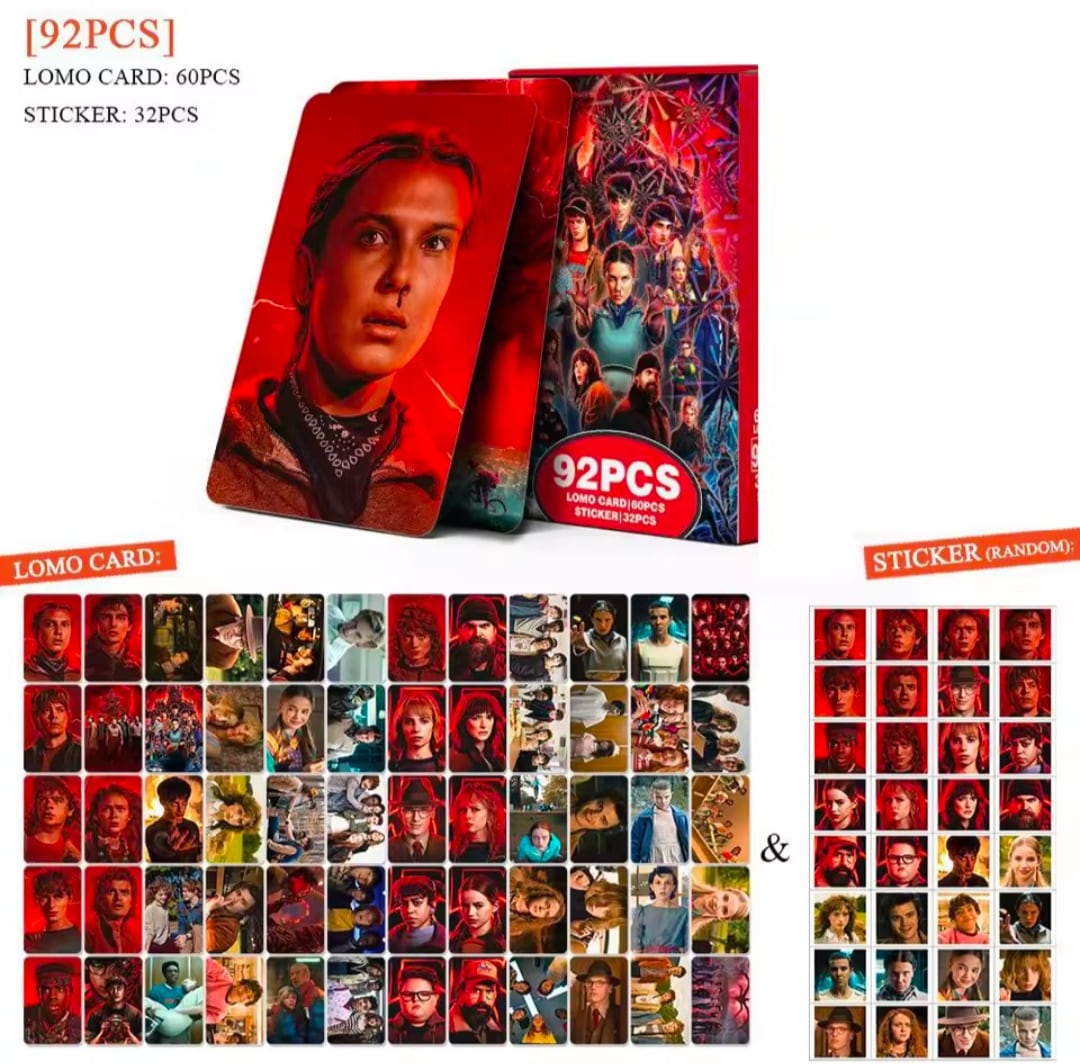 【 Stranger Things ( ストレンジャー・シングス ) 】LOMOカードセット(LOMO CARD:60PCS / STICKER:32PCS) 〚アメリカン雑貨 アメトイ〛