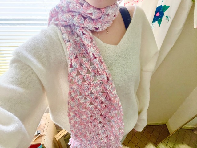 hand knit muffler gradation