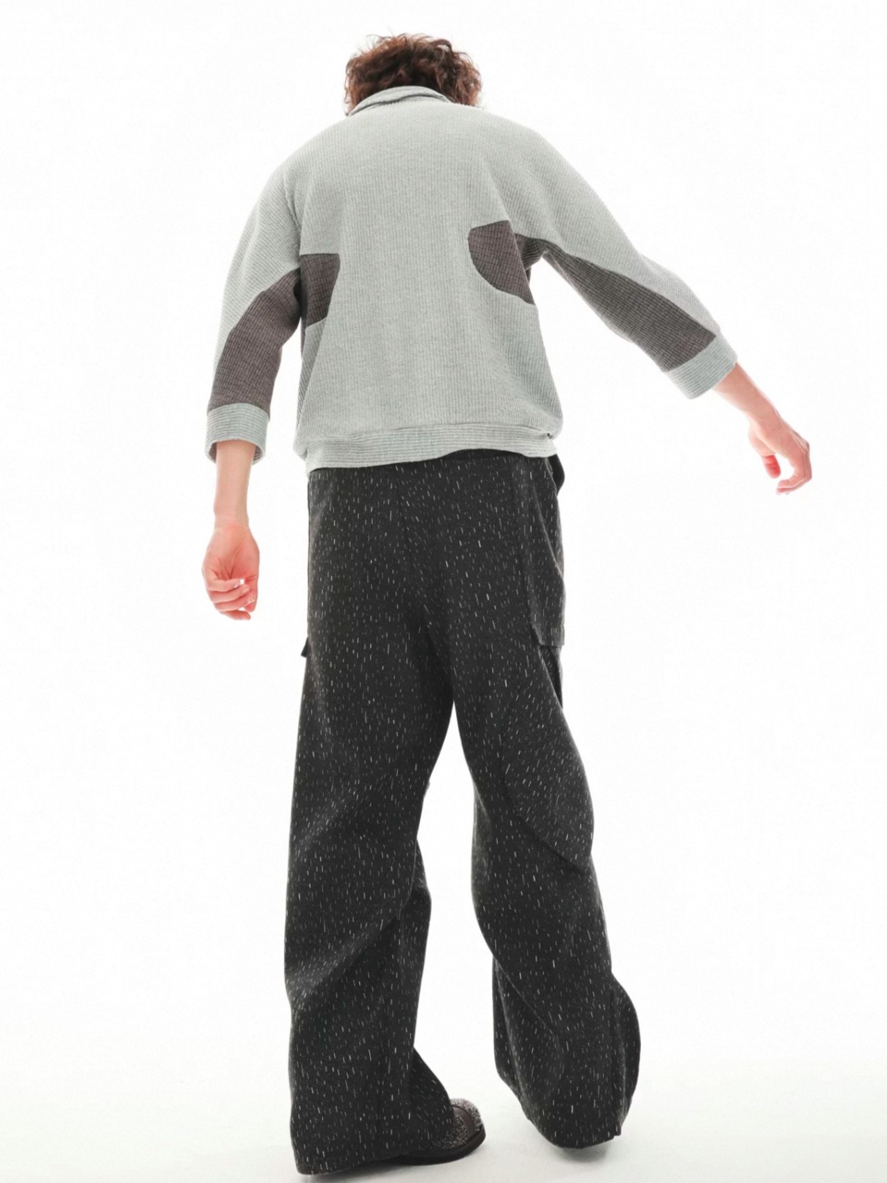 54A0 Particle Jacquard Straight Trousers